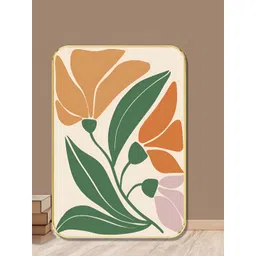 SAF Beige & Orange Colored Floral Printed Wall Art-picture-36