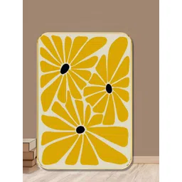 SAF Beige & Yellow Abstract Floral Wooden Wall Art-picture-27