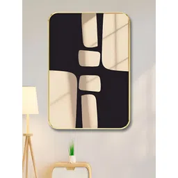 SAF Black & Beige Abstract Wood Wall Art-picture-29