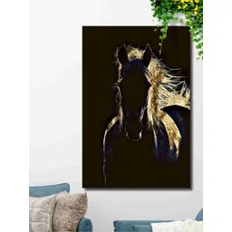 SAF Black & Beige Horse Painted Wall Art-picture-33