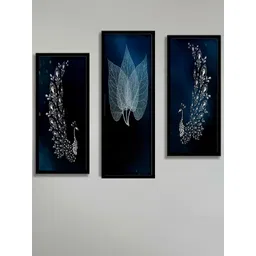 SAF Black & Blue 3 Pieces Painting Framed Water Proof Wall Arts-picture-27