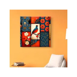SAF Black & Red 1 Piece Canvas Birds and Animals Wall Paintings-image-46