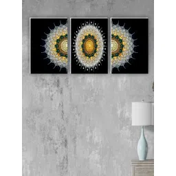 SAF Black & White 3 Pieces Mandala Painting Wall Arts-picture-39
