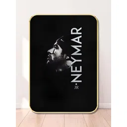 SAF Black & White Neymar Jr. Bold Typography Wooden Wall Art image 1