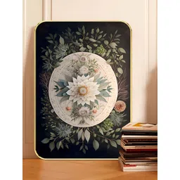 SAF Black & White Wooden Vintage Botanical Mandala Wall Art-picture-18