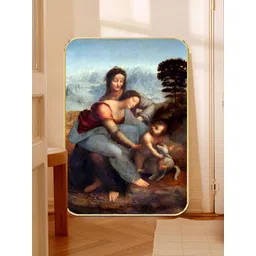 SAF Blue & Brown Wooden Leonardo da Vincis The Virgin and Child with Saint Anne Wall Art-picture-19