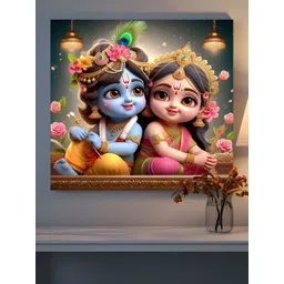 SAF Blue & Pink 1 Piece Wood Religious Wall Paintings-picture-15