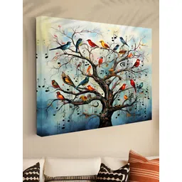 SAF Blue & Red 1 Piece Canvas Birds and Animals Wall Paintings-image-49