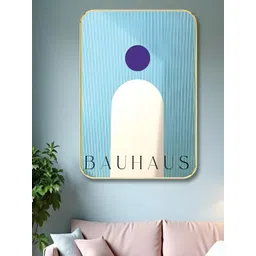 SAF Blue & White BAUHAUS Printed Wooden Wall Art-picture-19