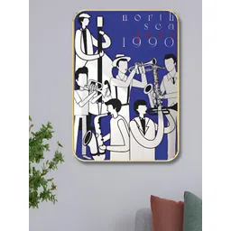 SAF Blue & White Music Painting Wood Wall Art-picture-15