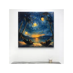 SAF Blue & Yellow 1 Piece Canvas Abstract Wall Paintings-picture-30
