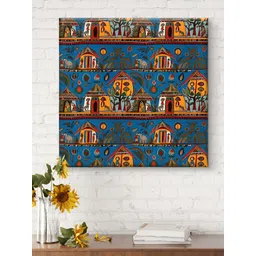 SAF Blue & Yellow 1 Piece Canvas Abstract Wall Paintings-picture-32