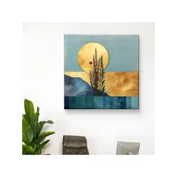 SAF Blue & Yellow 1 Piece Canvas Floral and Botanical Wall Paintings-picture-23