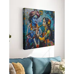 SAF Blue & Yellow 1 Piece Canvas Other Wall Paintings image 1