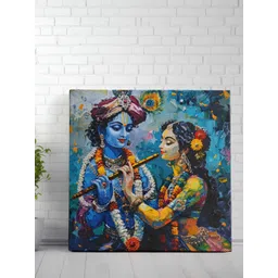 SAF Blue & Yellow 1 Piece Canvas Other Wall Paintings image 2