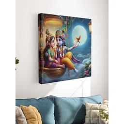 SAF Blue & Yellow 1 Piece Canvas Religious Wall Paintings-picture-37