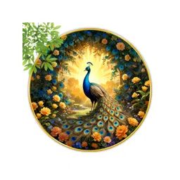 SAF Blue & Yellow 1 Piece Wood Birds and Animals Wall Paintings-picture-38
