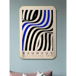 SAF Brown & Blue Abstract Wooden Painting Wall Art-picture-11