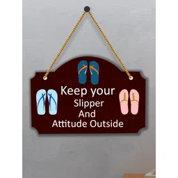 SAF Brown & Blue Typography Printed Wooden Wall Hanging With Zardoori-picture-27