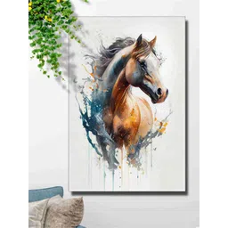 SAF Brown & Grey Horse In Water Painted Wall Art-picture-37