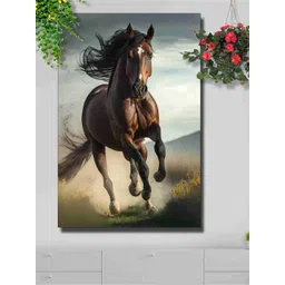 SAF Brown & Grey Running Horse Painted Wall Art-picture-38