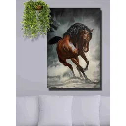 SAF Brown & Grey Running Horse Painted Wall Art-picture-39