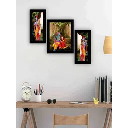 SAF Brown & Red 3 Pieces Radha Krishna Wall Art-picture-14