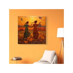 SAF Brown & Yellow 1 Piece Canvas Floral and Botanical Wall Paintings-picture-28