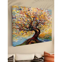 SAF Brown & Yellow 1 Piece Canvas Floral and Botanical Wall Paintings-picture-18