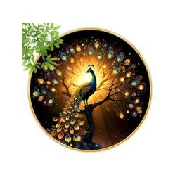 SAF Brown & Yellow 1 Piece Wood Birds and Animals Wall Paintings-picture-35