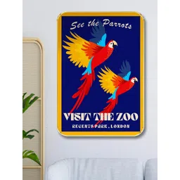 SAF Brown & Yellow Birds Wooden Painting Wall Art-picture-26