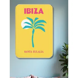 SAF Brown & Yellow Ibiza Wooden Painting Wall Art-picture-24