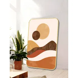 SAF Brown & Yellow Wood Abstract Wall Paintings-picture-16