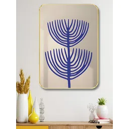 SAF Cream & Blue Abstract Printed Wooden Wall Art-picture-21