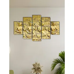 SAF Gold-Toned & Grey 5 Pieces Four Women Wood Wall Art-picture-40