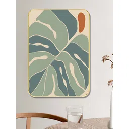SAF Green & Blue Leaf Printed Wall Art-picture-36