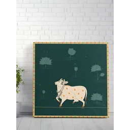 SAF Green & White 1 Piece Canvas Birds and Animals Wall Paintings-picture-27