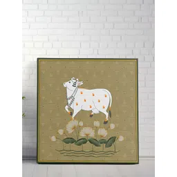 SAF Green & White 1 Piece Canvas Birds and Animals Wall Paintings-picture-38