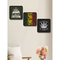 SAF Green & White 3 Piece Wood Abstract Wall Art-picture-35