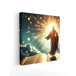 SAF Green & Yellow Jesus Printed Canvas Wall Art-picture-30