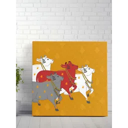 SAF Grey & Red 1 Piece Canvas Birds and Animals Wall Paintings-image-17