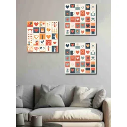 SAF Grey & Red 3 Pieces Modern Art Printed Canvas Wall Art-picture-34