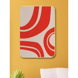SAF Grey & Red Abstract Wooden Wall Art-picture-27