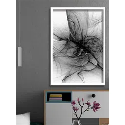SAF Grey & White Abstract Painting Framed Wall Art-picture-20