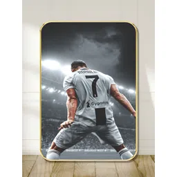 SAF Grey & White Cristiano Ronaldo Wooden Wall Art-picture-23