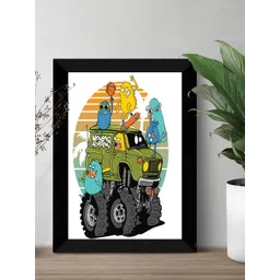 SAF Kids White & Green Premium MDF Framed Wall Art-picture-31