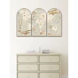 SAF Multicoloured Set of 3 Piece MDF Wall Paintings-picture-14