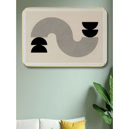 SAF Off White & Black Abstract Wooden Wall Art-picture-28