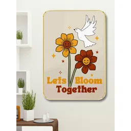 SAF Off White & Yellow Floral and Botanical Wooden Paintings Wall Art-picture-16