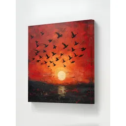 SAF Orange & Black 1 Piece Canvas Floral and Botanical Wall Paintings-picture-33